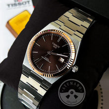 Load image into Gallery viewer, Tissot PRX Powermatic 80 18K Gold Brown Dial Silver Steel Strap Watch for Men - T931.407.41.291.00