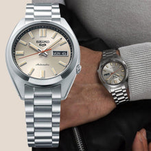 Load image into Gallery viewer, Seiko 5 Sports SNXS Series Automatic Beige Dial Silver Steel Strap Watch for Men - SRPK91K1
