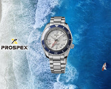 Load image into Gallery viewer, Seiko Prospex 1968 Heritage Diver's GMT 60th Anniversary White Dial Silver Steel Strap Watch for Men - SPB519J1