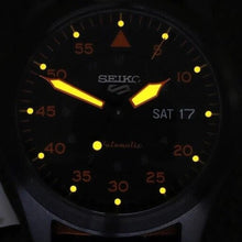 Load image into Gallery viewer, Seiko 5 Sports Flieger Pilot Automatic Black Dial Black Nylon Strap Watch for Men - SRPH33K1