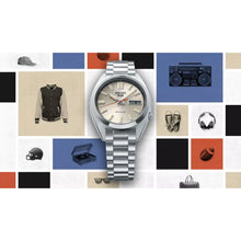 Load image into Gallery viewer, Seiko 5 Sports SNXS Series Automatic Beige Dial Silver Steel Strap Watch for Men - SRPK91K1