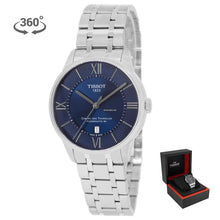 Load image into Gallery viewer, Tissot Chemin Des Tourelles Powermatic 80 Blue Dial Silver Steel Strap Watch for Men - T139.407.11.048.00