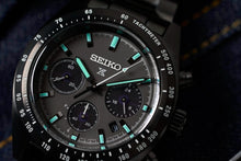 Load image into Gallery viewer, Seiko Prospex Speedtimer The Black Series Limited Edition Black Dial Black Steel Strap Watch for Men - SSC917