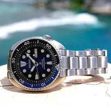 Load image into Gallery viewer, Seiko Prospex Deep Blue Batman Turtle Diver's Automatic Blue Dial Silver Steel Strap Watch for Men - SRPC25J1