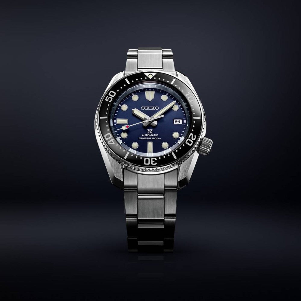 Seiko Prospex Marinemaster Automatic Scuba Divers Blue Dial Silver Steel Strap Watch for Men - SPB187J1