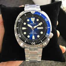 Load image into Gallery viewer, Seiko Prospex Deep Blue Batman Turtle Diver's Automatic Blue Dial Silver Steel Strap Watch for Men - SRPC25J1