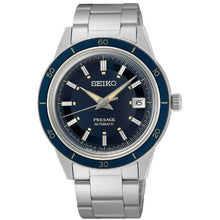 Load image into Gallery viewer, Seiko Presage Style60's Automatic Blue Dial Silver Steel Strap Watch for Men - SRPG05J1