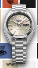 Load image into Gallery viewer, Seiko 5 Sports SNXS Series Automatic Beige Dial Silver Steel Strap Watch for Men - SRPK91K1