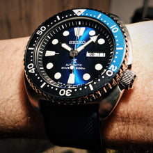 Load image into Gallery viewer, Seiko Prospex Deep Blue Batman Turtle Diver's Automatic Blue Dial Silver Steel Strap Watch for Men - SRPC25J1