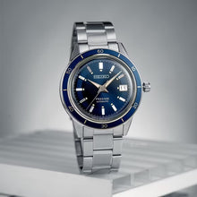 Load image into Gallery viewer, Seiko Presage Style60's Automatic Blue Dial Silver Steel Strap Watch for Men - SRPG05J1
