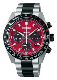 Seiko Prospex Speedtimer Solar Chronograph Datsun 240Z Collaboration Limited Edition Red Dial Two Tone Steel Strap Watch for Men - SBDL123