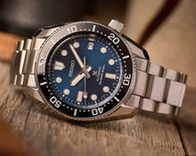 Load image into Gallery viewer, Seiko Prospex Marinemaster Automatic Scuba Divers Blue Dial Silver Steel Strap Watch for Men - SPB187J1