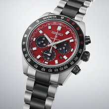 Load image into Gallery viewer, Seiko Prospex Speedtimer Solar Chronograph Datsun 240Z Collaboration Limited Edition Red Dial Two Tone Steel Strap Watch for Men - SBDL123