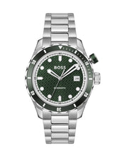 Load image into Gallery viewer, Hugo Boss Bossmatic Automatic Green Dial Silver Steel Strap Watch for Men - 1514178