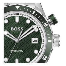 Load image into Gallery viewer, Hugo Boss Bossmatic Automatic Green Dial Silver Steel Strap Watch for Men - 1514178