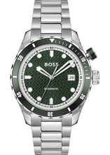 Load image into Gallery viewer, Hugo Boss Bossmatic Automatic Green Dial Silver Steel Strap Watch for Men - 1514178