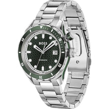 Load image into Gallery viewer, Hugo Boss Bossmatic Automatic Green Dial Silver Steel Strap Watch for Men - 1514178