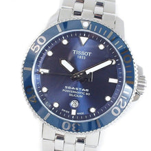 Load image into Gallery viewer, Tissot T Sport Seastar 1000 Powermatic Silicium Blue Dial Silver Steel Strap Watch For Men - T120.407.11.041.01