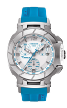 Load image into Gallery viewer, Tissot T Race Chronograph White Dial Brown Rubber Strap Watch for Women - T048.217.17.017.02