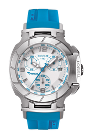 Tissot T Race Chronograph White Dial Brown Rubber Strap Watch for Women - T048.217.17.017.02