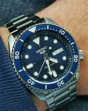 Load image into Gallery viewer, Seiko 5 Sports Automatic Analog Blue Dial Silver Steel Strap Watch For Men - SRPD51K1