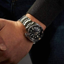 Load image into Gallery viewer, Seiko 5 Sports Automatic Black Dial Silver Steel Strap Watch For Men - SRPD57K1