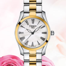 Load image into Gallery viewer, Tissot T Wave Lady White Mother of Pearl Dial Two Tone Steel Strap Watch For Women - T112. 210. 22. 113. 00