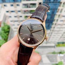 Load image into Gallery viewer, Tissot T Classic Chemin Des Tourelles Powermatic 80 Brown Dial Brown Leather Strap Watch for Men - T099.407.36.447.00