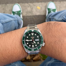 Load image into Gallery viewer, Seiko 5 Sports Automatic Analog Green Dial Silver Steel Strap Watch For Men - SRPD63K1