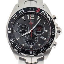 Load image into Gallery viewer, Tag Heuer Senna Chronograph Special Edition Black Dial Silver Steel Strap Watch for Men - CAZ1015.BA0883