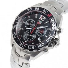 Load image into Gallery viewer, Tag Heuer Senna Chronograph Special Edition Black Dial Silver Steel Strap Watch for Men - CAZ1015.BA0883