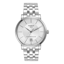 Load image into Gallery viewer, Tissot T Classic Carson Premium Powermatic 80 White Dial Silver Steel Strap Watch For Men - T122.407.11.031.00