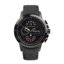 Load image into Gallery viewer, Maserati Ingegno Chronograph Black Dial Black Leather Strap Watch For Men - R8871619003