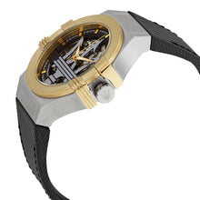 Load image into Gallery viewer, Maserati Potenza Automatic Skeleton Grey Dial Black Leather Strap Watch For Men - R8821108037