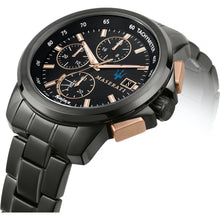 Load image into Gallery viewer, Maserati Successo Solar Black Dial Grey Steel Strap Watch For Men - R8873645001