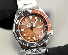 Load image into Gallery viewer, Seiko 5 Sports Sonar Special Edition Brown Dial Silver Steel Strap Watch For Men - SRPJ47K1
