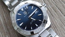 Load image into Gallery viewer, Tag Heuer Aquaracer Automatic Blue Dial Silver Steel Strap Watch for Men - WAY2112.BA0928