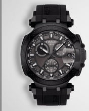 Load image into Gallery viewer, Tissot T Race Chronograph Anthracite Black Dial Black Silicone Strap Watch For Men - T115.417.37.061.03