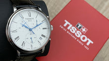 Load image into Gallery viewer, Tissot Carson Premium Chronograph Silver Dial Black Leather Strap Watch For Men - T122.417.16.033.00