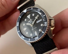 Load image into Gallery viewer, Seiko 5 Sports SKX Automatic Black Dial Black NATO Strap Watch For Men - SRPD55K3