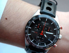 Load image into Gallery viewer, Tissot PRS 516 Chronograph Black Dial Black Leather Strap Watch For Men - T100.417.16.051.00