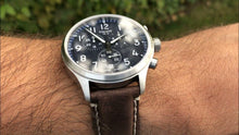 Load image into Gallery viewer, Tissot Chrono XL Vintage Blue Dial Brown Leather Strap Watch For Men - T116.617.16.042.00