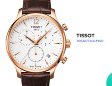 Load image into Gallery viewer, Tissot T Classic Tradition Chronograph White Dial Brown Leather Strap Watch For Men - T063.617.36.037.00