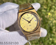 Load image into Gallery viewer, Tissot PRX Champagne Yellow Gold Dial Gold Steel Strap Watch for Men - T137.410.33.021.00