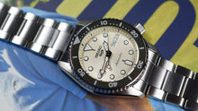 Load image into Gallery viewer, Seiko 5 Sports SKX Automatic Cream Dial Silver Steel Strap Watch For Men - SRPK31K1