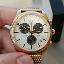 Load image into Gallery viewer, Tissot T Classic PR 100 Chronograph Silver Dial Rose Gold Mesh Bracelet Watch For Men - T101.417.33.031.01
