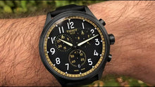 Load image into Gallery viewer, Tissot Chrono XL Vintage Chronograph Black Dial Black Leather Strap Watch For Men - T116.617.36.052.02