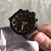 Load image into Gallery viewer, Tissot Supersport Chrono Black Dial Beige Nylon Strap Watch For Men - T125.617.37.051.01