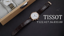 Load image into Gallery viewer, Tissot Carson Premium Chronograph Silver Dial Brown Leather Strap Watch For Men - T122.417.36.033.00