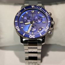 Load image into Gallery viewer, Tissot Seastar 1000 Chronograph Blue Dial Silver Steel Strap Watch For Men - T120.417.11.041.00